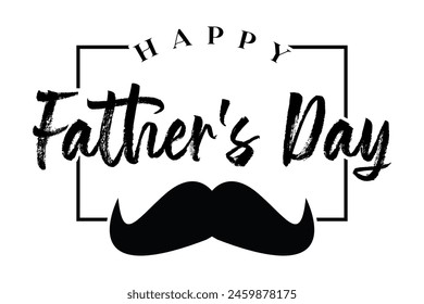 Happy fathers day lettering badge sticker vector illustration.