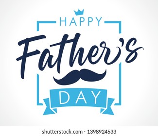 Happy father`s day lettering banner. Fathers Day vector elegant calligraphy background. Dad my king illustration