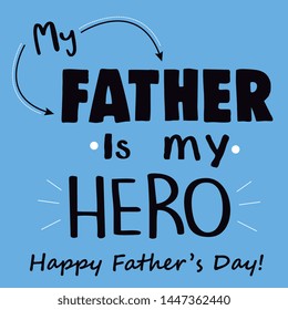 Happy Father's Day Lettering Banner - Vetorial