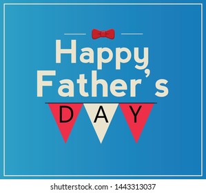 Happy Father's Day lettering and bow for greeting card, advertising, poster, flyer, blog, article, social media, web design and marketing. Vector illustration and lettering.