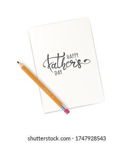 Happy Father's Day. Lettering calligraphy hand drawn. Isolated inscription on white background vector illustration.