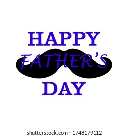 Happy Fathers Day lettering. calligraphy vector illustration. Father's day card with mustache illustration. Happy Father's Day Typography Vector Text Hand Written Background for Posters, Flyers.