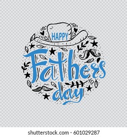 Happy Fathers Day Lettering card. Hand drawn calligraphy.