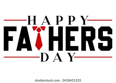 Happy Fathers Day lettering with dad tye logo badge sticker vector.