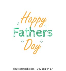 Happy Father's Day lettering for dad and children silhouettes. Vector greeting card with a nice message of Father's Day.