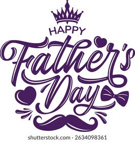 Happy father's day lettering design isolated on white background