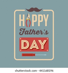 Happy Father's Day. Lettering design. Retro poster