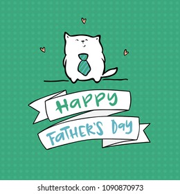 Happy Fathers day lettering greeting card. Celebration design, poster, flyer vector illustration