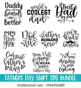 Happy Fathers Day lettering, Hand drawn lettering phrase isolated on white background, Calligraphy graphic design typography element, Hand written vector sign, svg