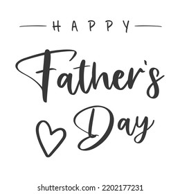 Happy Father's Day, lettering with heart. Vector illustration