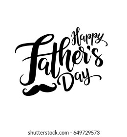 Happy fathers day lettering isolate on white background