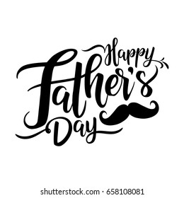 Happy fathers day lettering isolate on white background