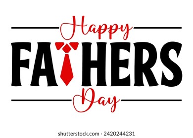 Happy Fathers day lettering logo vector illustration.