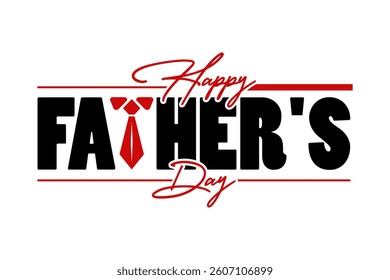 Happy fathers day lettering logo badge sticker vector illustration.