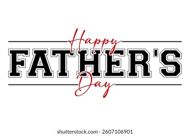 Happy fathers day lettering logo badge sticker vector illustration.