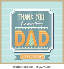 Happy father's day with lettering and necktie