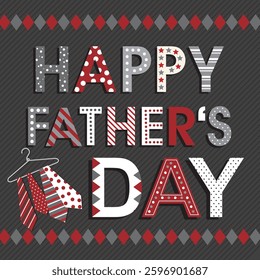 Happy father;s day with lettering and necktie