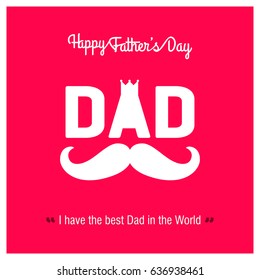 Happy fathers day. Lettering. On Red Background