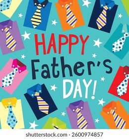 Happy father;s day with lettering and shirts pattern