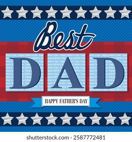 Happy father's day with lettering and stars