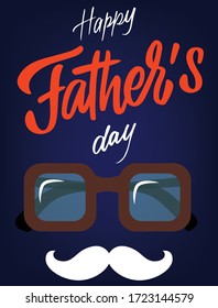 Happy Fathers Day lettering typography set for postcard, card, invitation. Greeting card. Vector. Logo, badge, icon. Calligraphy banner.