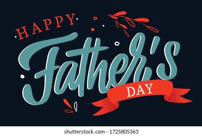 Happy Fathers Day lettering typography set for postcard, card, invitation. Greeting card. Vector. Logo, badge, icon. Calligraphy banner.