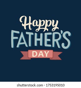 Happy Fathers Day lettering typography set for postcard, card, invitation. Greeting card. Vector illustration EPS 10. Dad, daddy logo, badge, icon. Calligraphy banner on dark background.