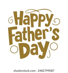 Happy Father's Day lettering typography Vector illustration