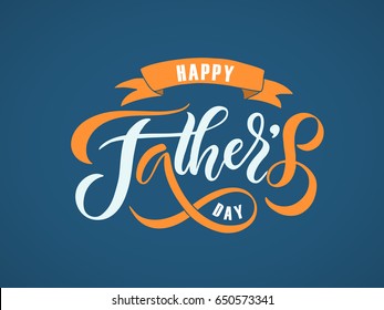 Happy Fathers Day lettering typography set for postcard, card, invitation. Greeting card. Vector illustration EPS 10. Dad, daddy logo, badge, icon. Calligraphy banner on textured background.