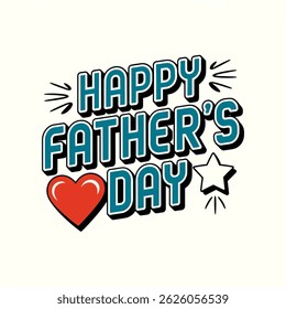  Happy Father's day lettering  USA American Dad isolated on white background. Illustration vector.
