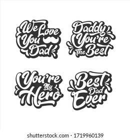 Happy Father's Day Lettering Vector Collection