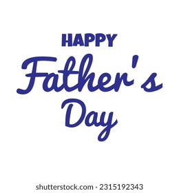 Happy Fathers Day lettering. Vector hand-written text for posters, flyers, invitations, social media, prints isolated on white background	