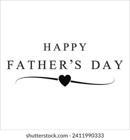 Happy fathers day lettering vector illustration.