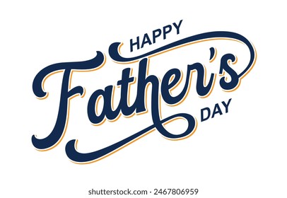 Happy Father's Day lettering vector. Handmade calligraphy vector illustration. Father's Day card with heart	