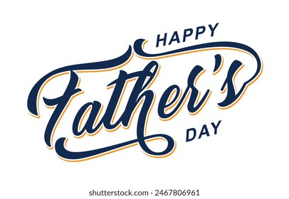 Happy Father's Day lettering vector. Handmade calligraphy vector illustration. Father's Day card with heart	