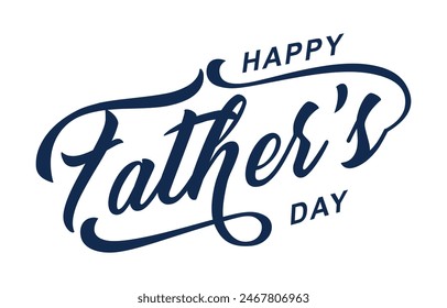 Happy Father's Day lettering vector. Handmade calligraphy vector illustration. Father's Day card with heart	