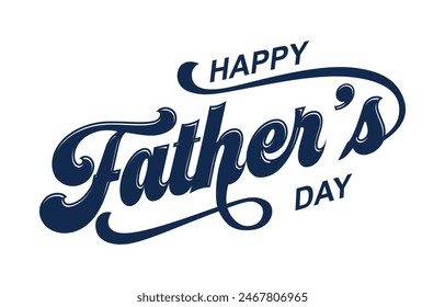 Happy Father's Day lettering vector. Handmade calligraphy vector illustration. Father's Day card with heart	