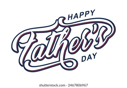 Happy Father's Day lettering vector. Handmade calligraphy vector illustration. Father's Day card with heart	