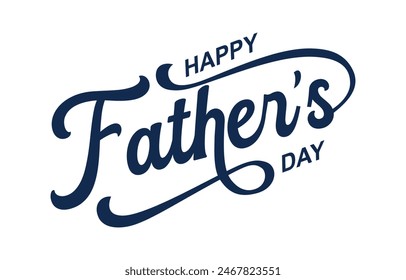 Happy Father's Day lettering vector. Handmade calligraphy vector illustration. Father's Day card with heart	