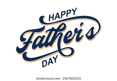 Happy Father's Day lettering vector. Handmade calligraphy vector illustration. Father's Day card with heart	