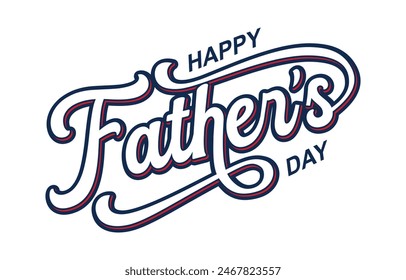 Happy Father's Day lettering vector. Handmade calligraphy vector illustration. Father's Day card with heart	