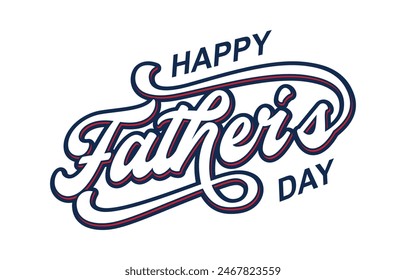 Happy Father's Day lettering vector. Handmade calligraphy vector illustration. Father's Day card with heart	