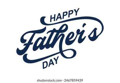 Happy Father's Day lettering vector. Handmade calligraphy vector illustration. Father's Day card with heart	