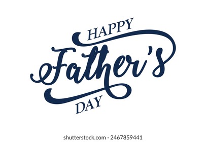 Happy Father's Day lettering vector. Handmade calligraphy vector illustration. Father's Day card with heart	