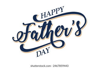 Happy Father's Day lettering vector. Handmade calligraphy vector illustration. Father's Day card with heart	