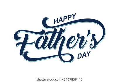 Happy Father's Day lettering vector. Handmade calligraphy vector illustration. Father's Day card with heart	