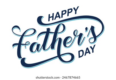 Happy Father's Day lettering vector. Handmade calligraphy vector illustration. Father's Day card with heart	