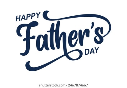 Happy Father's Day lettering vector. Handmade calligraphy vector illustration. Father's Day card with heart	