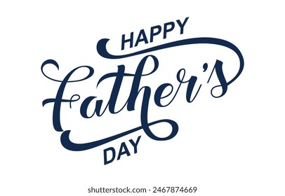 Happy Father's Day lettering vector. Handmade calligraphy vector illustration. Father's Day card with heart	