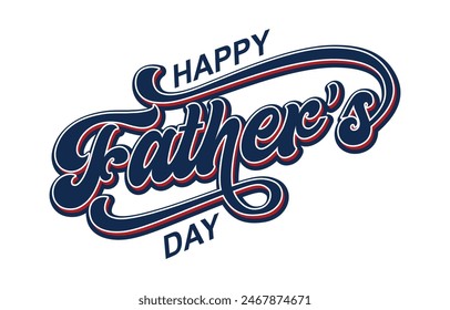 Happy Father's Day lettering vector. Handmade calligraphy vector illustration. Father's Day card with heart	